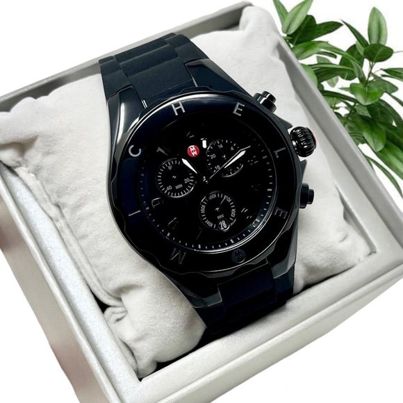 NWT MICHELE Jellybean Black Silicone Watch MWW12F000104 main image 10